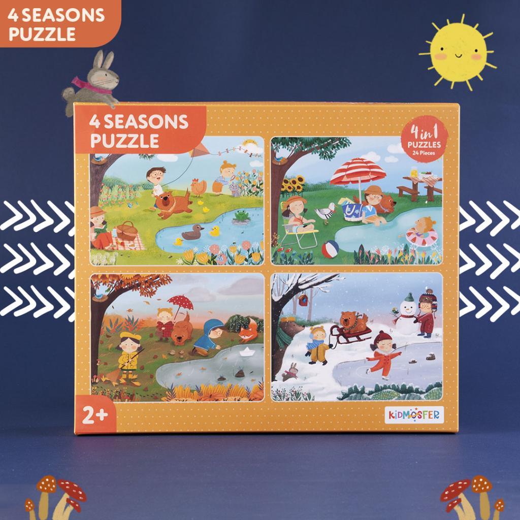 4 Mevsim 4'ü 1 Arada Puzzle 6*4 Parça